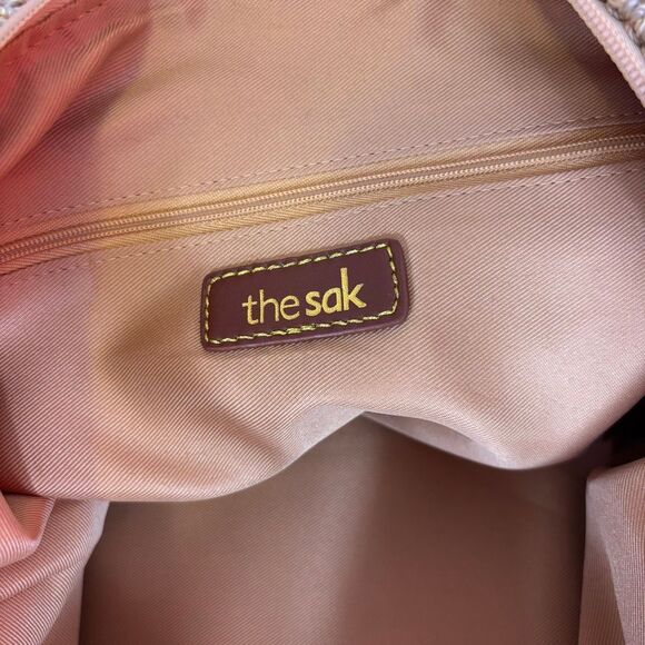 The Sak Cream and Blue Striped Knit Shoulder Purse Bag - Picture 5 of 6